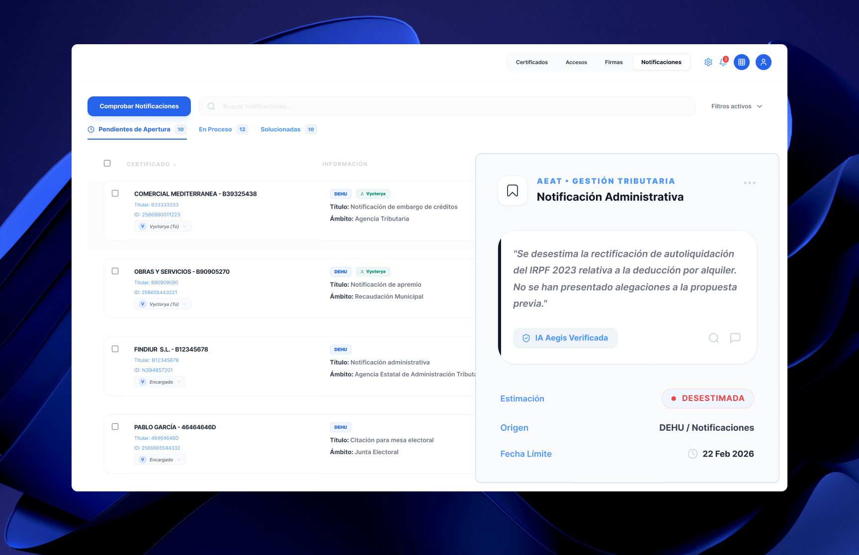 FINDIUR GESTOR DE NOTIFICACIONES CON IA